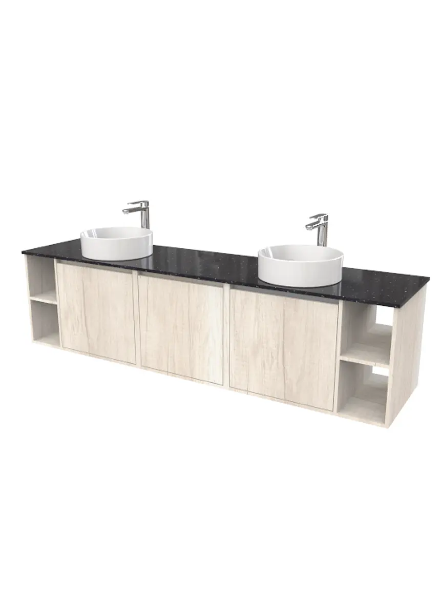 Mueble Vanitorio aereo para lavamanos sobreponer doble  de 200cm / ME-200-SP 1