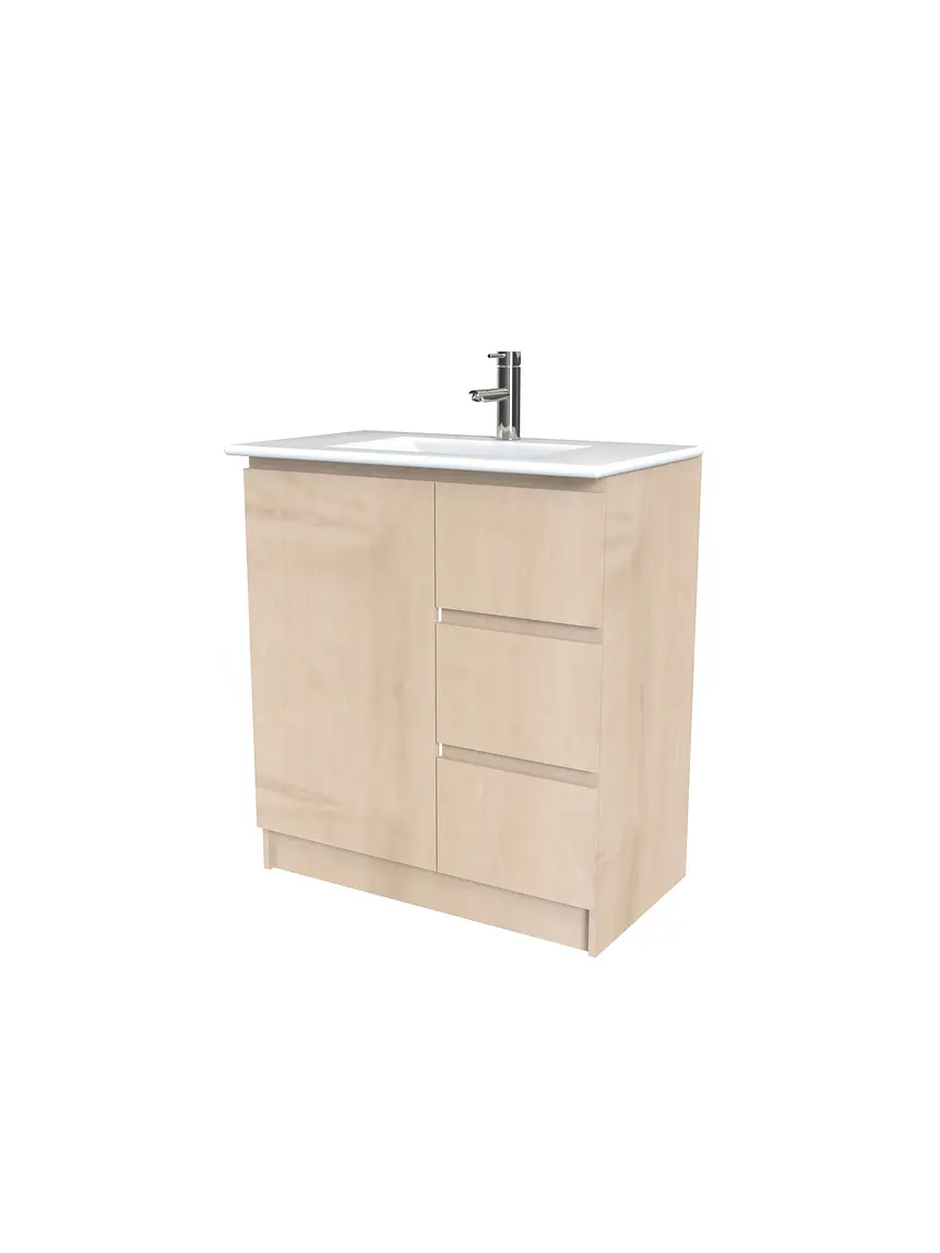 Mueble vanitorio al piso  de 90  cm con cubierta de loza M2-901  / Rustico 1