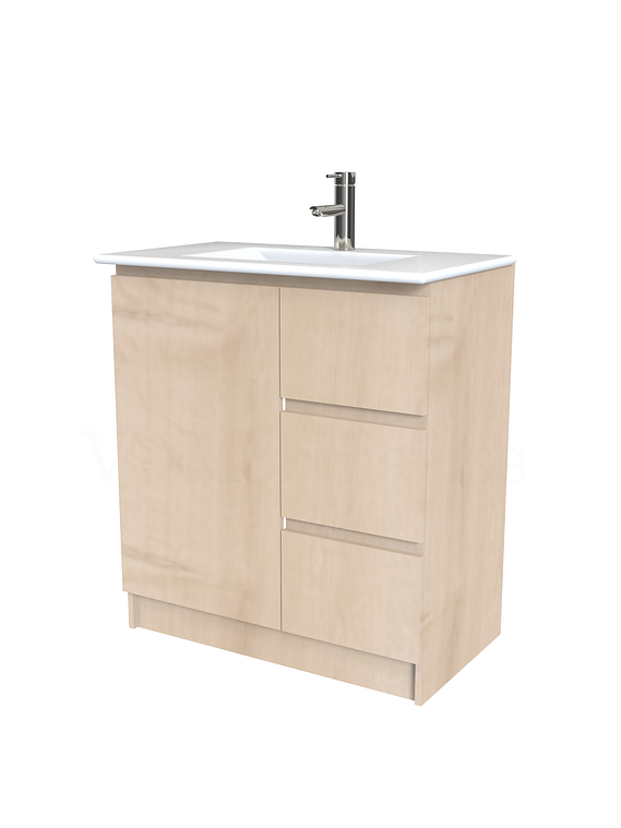 Mueble vanitorio al piso  de 90  cm con cubierta de loza M2-901  / Rustico 1