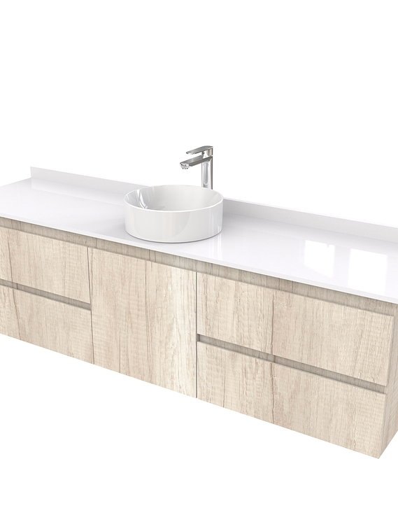 Mueble Vanitorio  aereo para lavamanos sobreponer simple de 170 cm M2-1730-SPA / Toscana 1