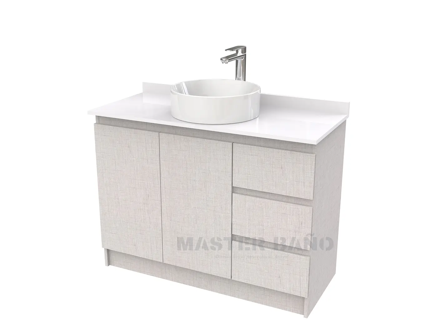 Mueble Vanitorio al piso para lavamanos sobreponer simple de 90 cm M2-930-SPA / Giorno 1