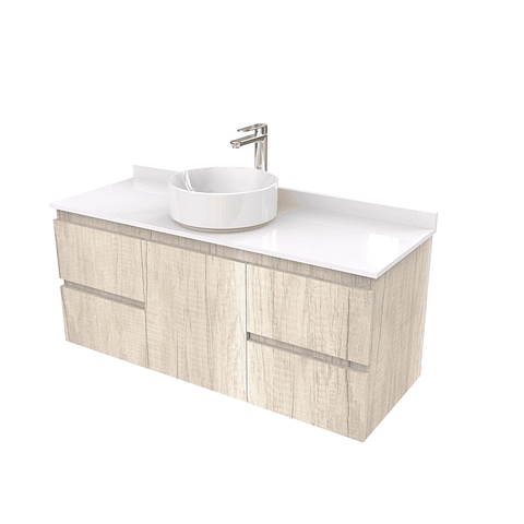 Mueble Vanitorio  aereo para lavamanos sobreponer simple de 120 cm M2-1230-SPA / Toscana