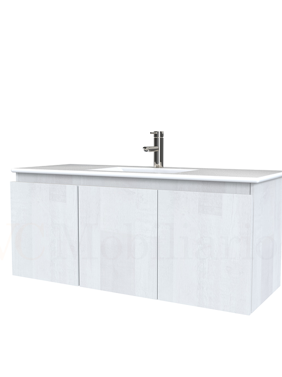 Mueble vanitorio aereo con cubierta de loza de 120 cm / M0-1201-A / Legno 1