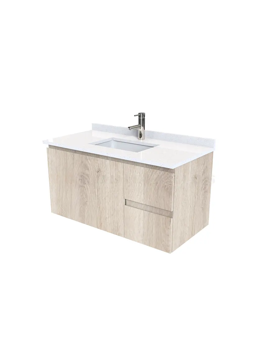 Mueble vanitorio aereo de 90 cm con cubierta de cuarzo / M2-938-A / Jerez 1