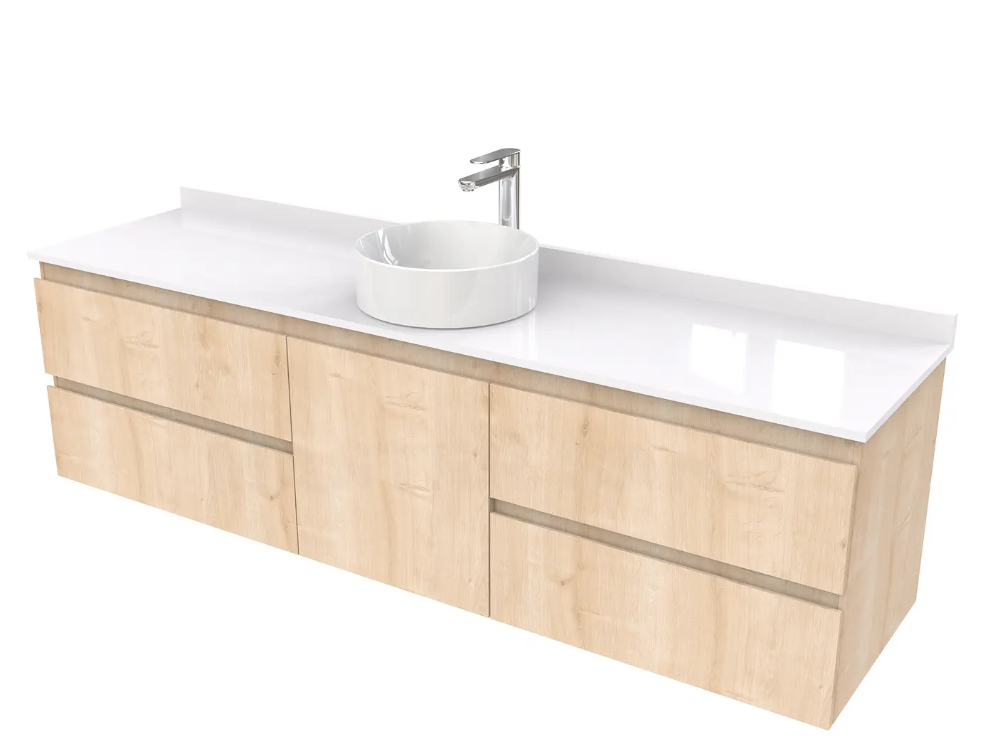 Mueble Vanitorio  aereo para lavamanos sobreponer simple de 170 cm M2-1730-SPA / Rustico 1