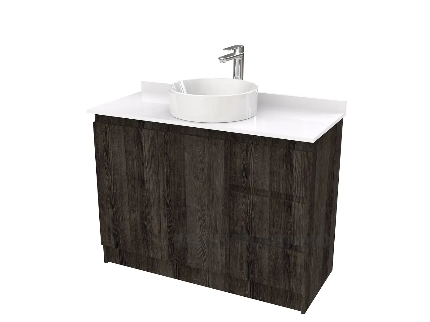 Mueble Vanitorio al piso para lavamanos sobreponer simple de 90 cm M2-930-SPA / Espresso 1