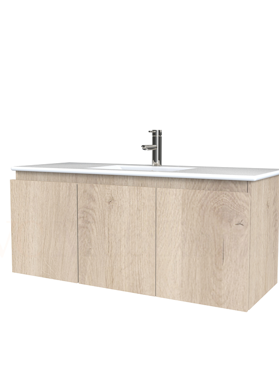 Mueble vanitorio aereo con cubierta de loza de 120 cm / M0-1201-A / Jerez 1