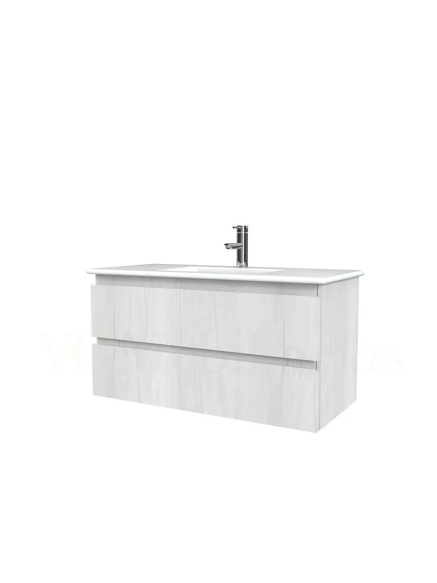 Mueble vanitorio aereo con cubierta de loza de 90 cm  /  M3-901-A / Toscana 1