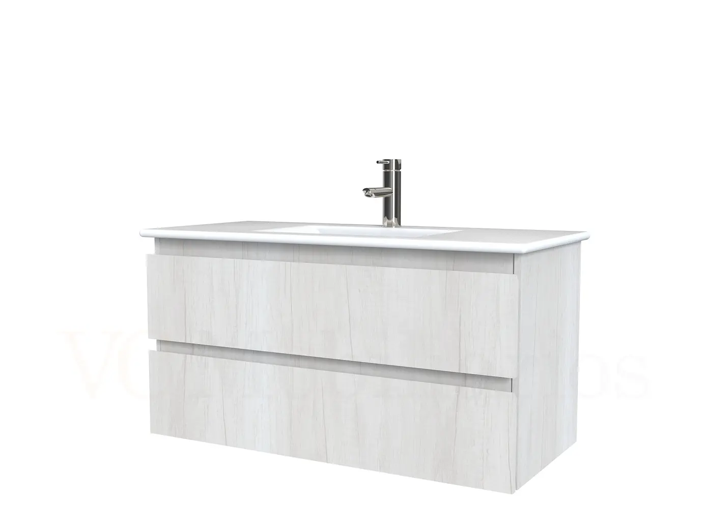 Mueble vanitorio aereo con cubierta de loza de 90 cm  /  M3-901-A / Toscana 1