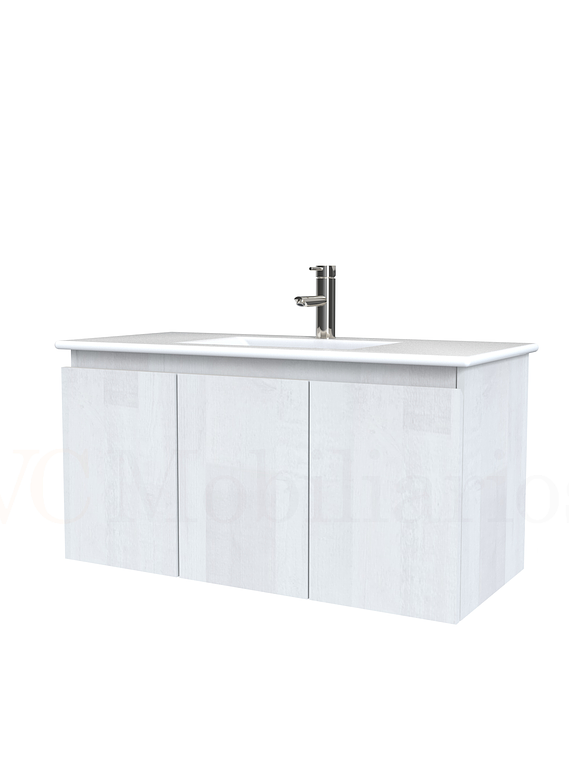 Mueble vanitorio aereo con cubierta de loza de 100 cm / M0-1001-A / Legno 1