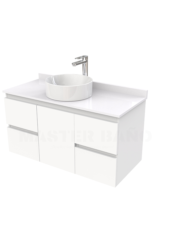 Mueble Vanitorio  para lavamanos sobreponer simple de 90 cm M2-930-SPA / Blanco 1