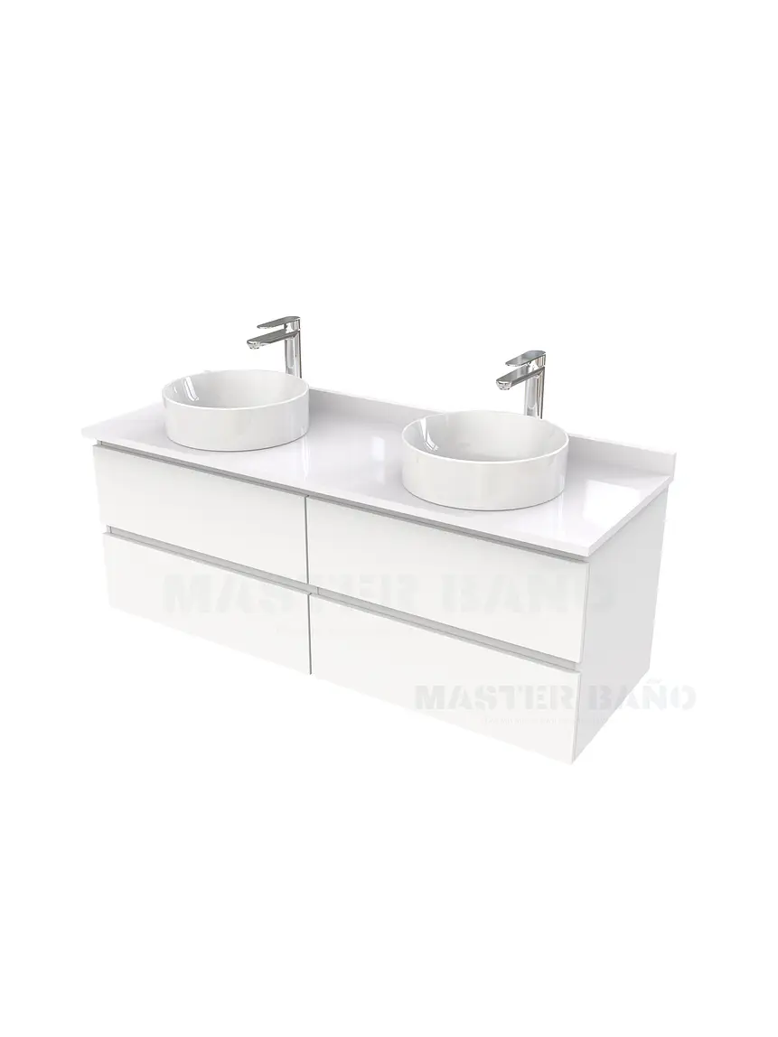 Mueble Vanitorio  para lavamanos sobreponer simple de 150 cm M4-1530-SPA / Blanco 1