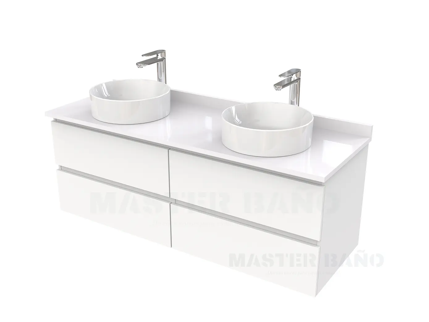 Mueble Vanitorio  para lavamanos sobreponer simple de 150 cm M4-1530-SPA / Blanco 1