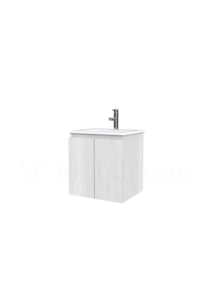 Mueble vanitorio aereo con cubierta de loza de 50 cm  /  M0-501-A / Toscana 1