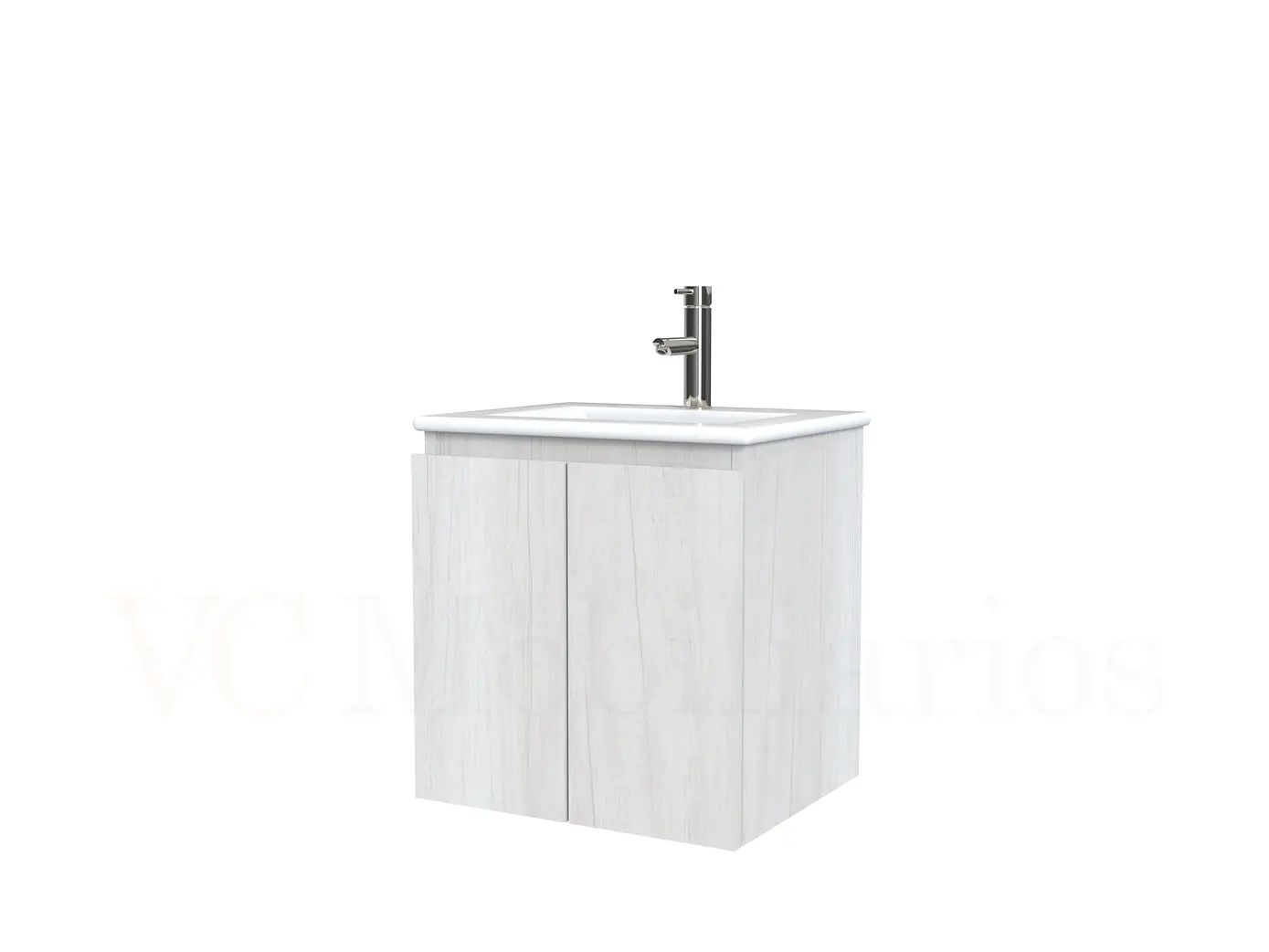 Mueble vanitorio aereo con cubierta de loza de 50 cm  /  M0-501-A / Toscana 1