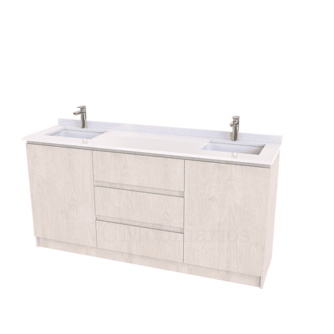 Mueble vanitorio Doble al piso con cubierta de cuarzo  de 160 cm /  M2-1634 -D / Provenzal