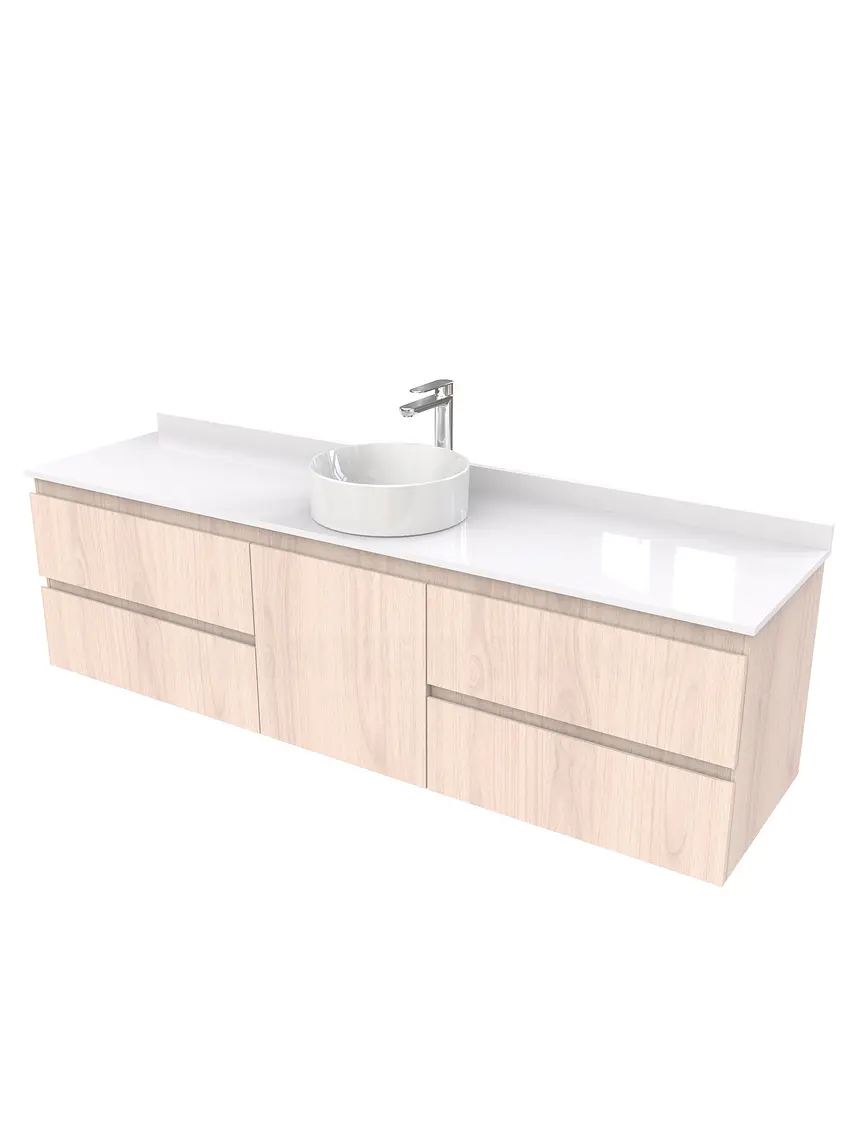 Mueble Vanitorio  aereo para lavamanos sobreponer simple de 170 cm M2-1730-SPA / Nougat 1