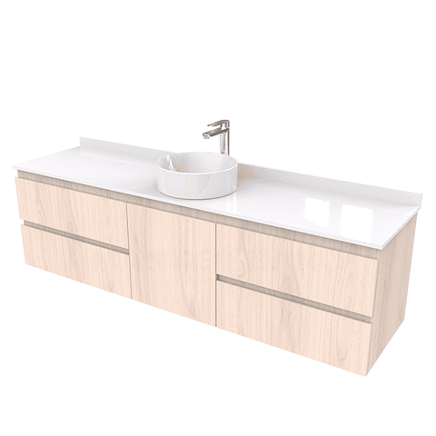 Mueble Vanitorio  aereo para lavamanos sobreponer simple de 170 cm M2-1730-SPA / Nougat