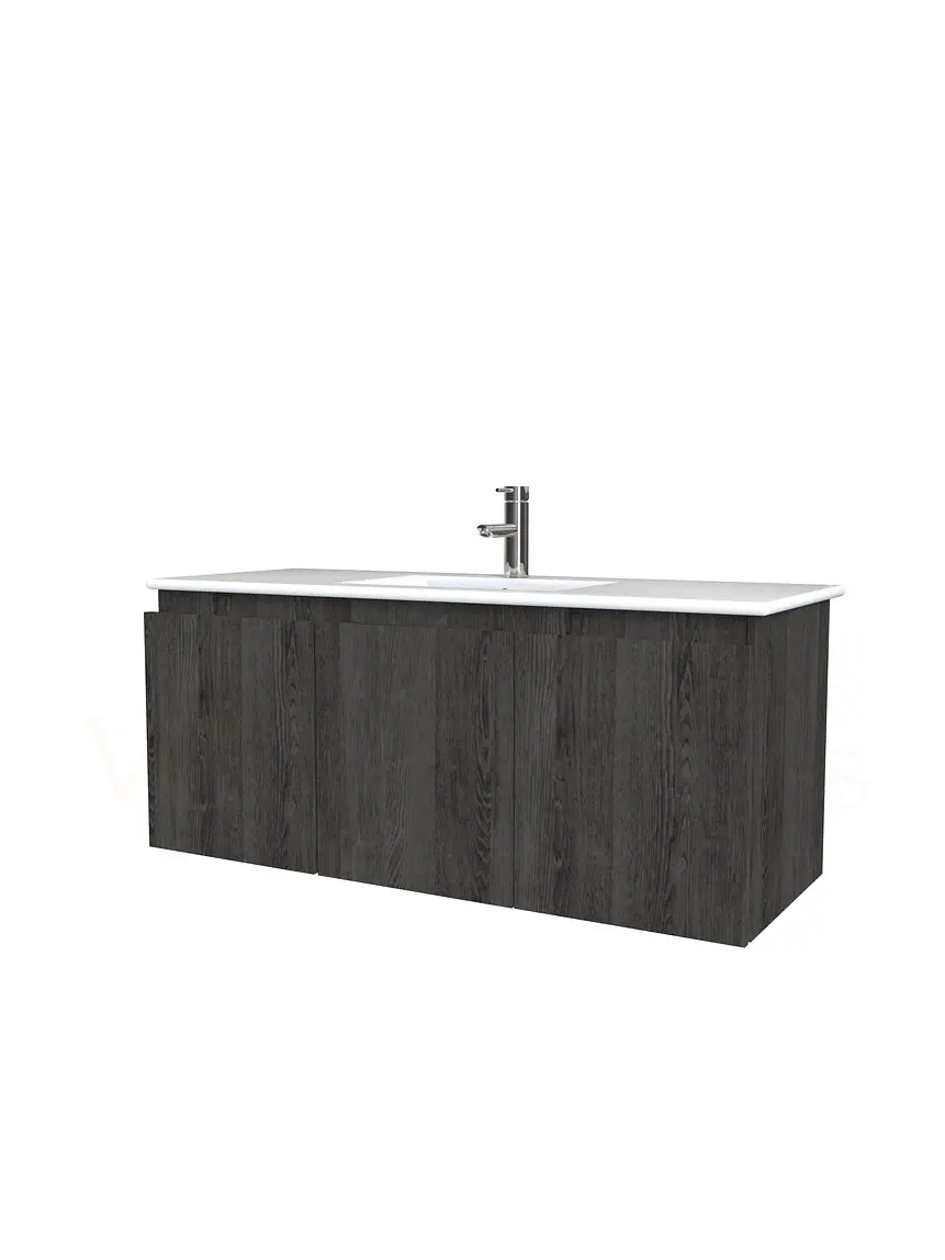 Mueble vanitorio aereo con cubierta de loza de 120 cm / M0-1201-A / Espresso 1