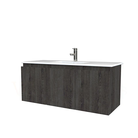 Mueble vanitorio aereo con cubierta de loza de 120 cm / M0-1201-A / Espresso