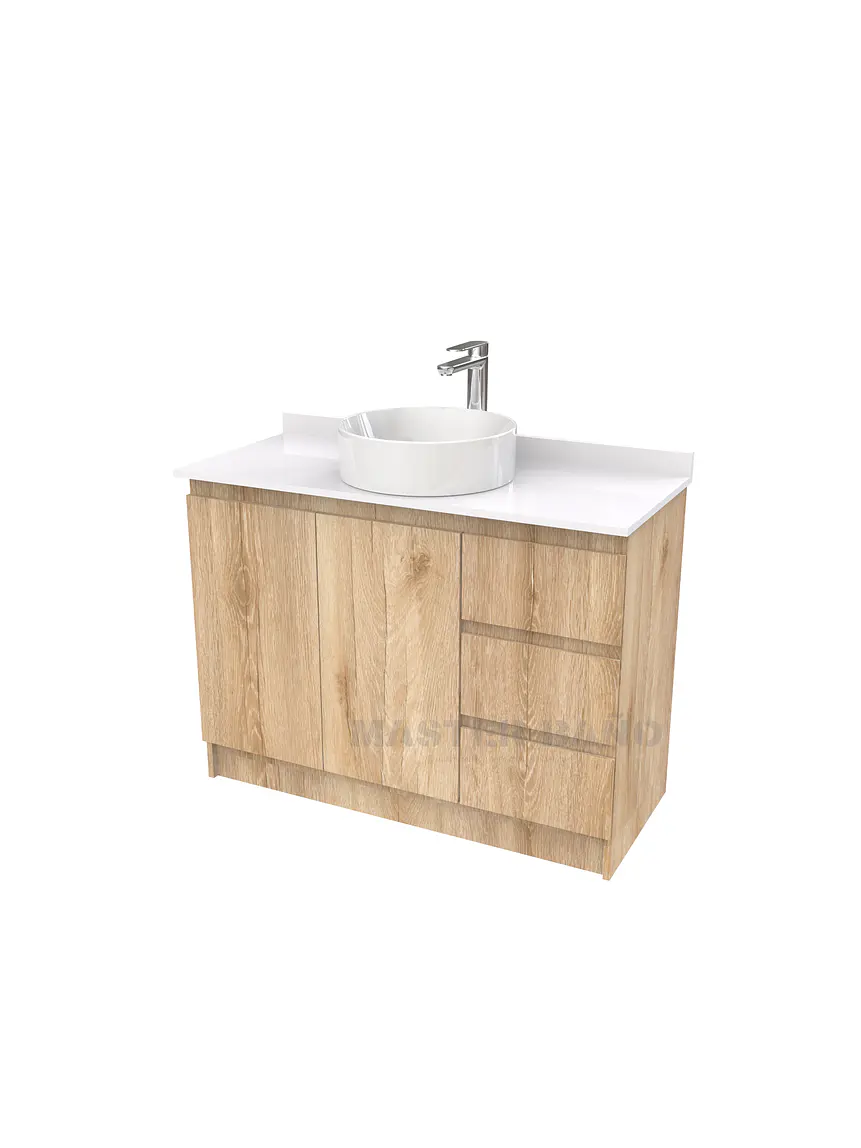 Mueble Vanitorio al piso para lavamanos sobreponer simple de 90 cm M2-930-SPA / Cava 1