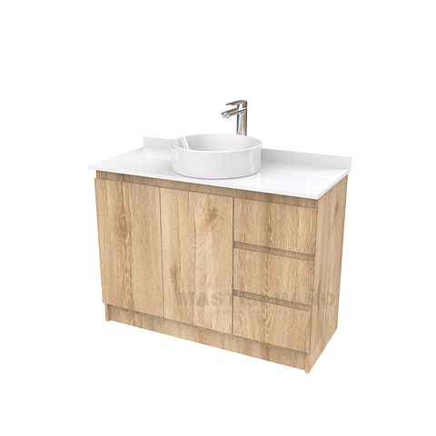 Mueble Vanitorio al piso para lavamanos sobreponer simple de 90 cm M2-930-SPA / Cava