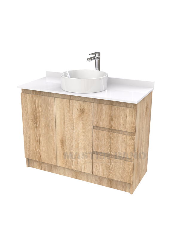 Mueble Vanitorio al piso para lavamanos sobreponer simple de 90 cm M2-930-SPA / Cava 1