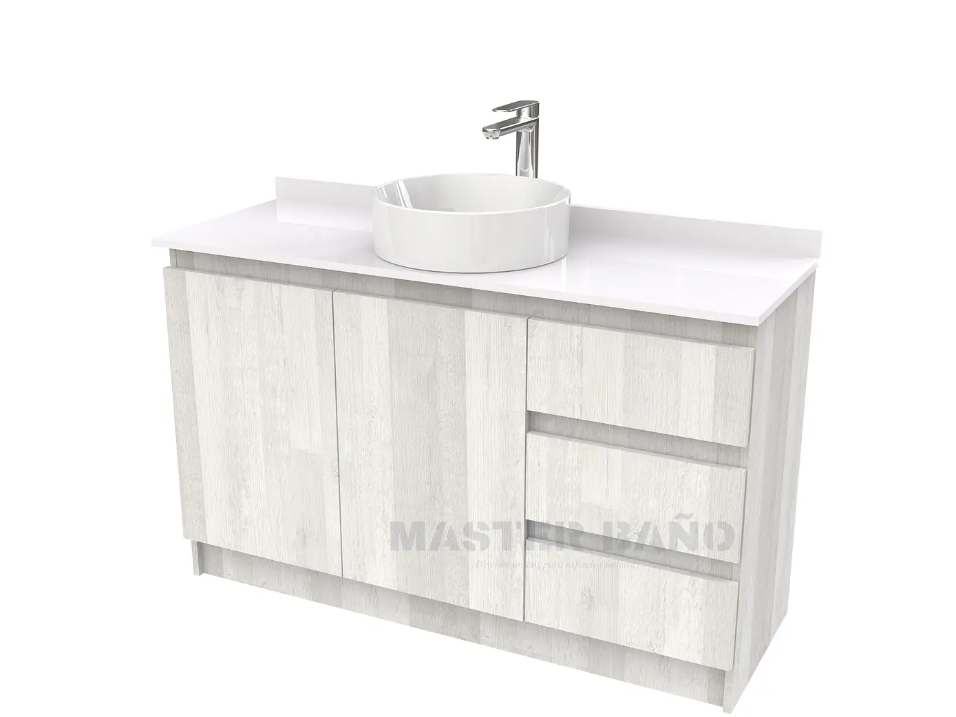 Mueble Vanitorio al piso para lavamanos sobreponer simple de 150 cm M2-1530-SPA / Legno 1