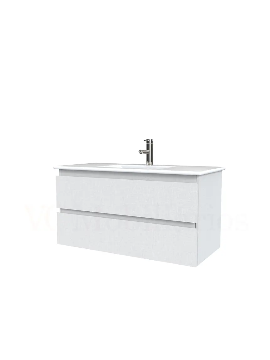 Mueble vanitorio aereo con cubierta de loza de 90 cm  /  M3-901-A / Giorno 1