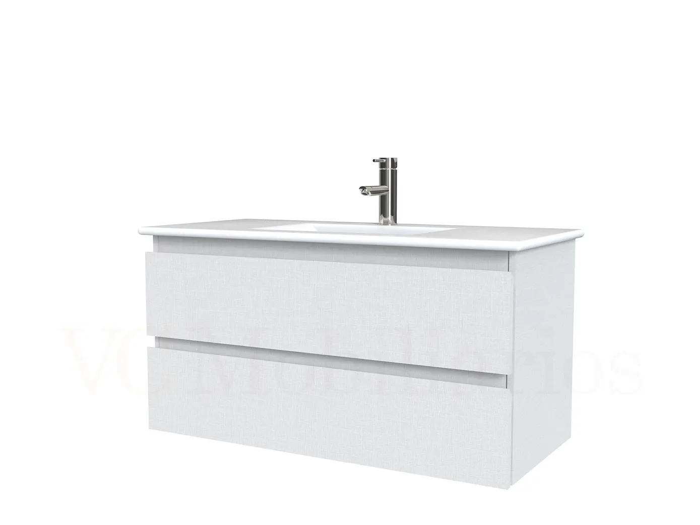 Mueble vanitorio aereo con cubierta de loza de 90 cm  /  M3-901-A / Giorno 1