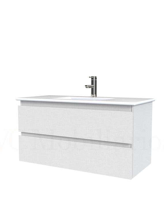 Mueble vanitorio aereo con cubierta de loza de 90 cm  /  M3-901-A / Giorno 1