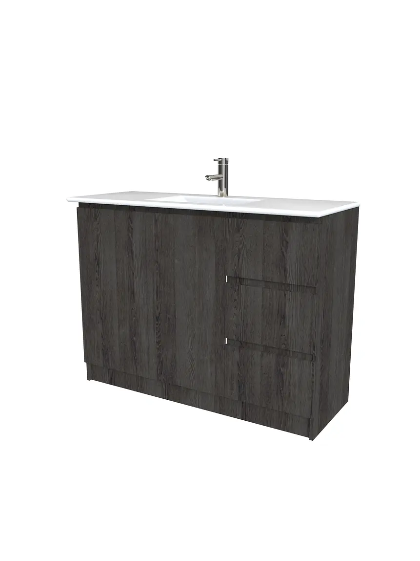 Mueble vanitorio al piso  de 120  cm con cubierta de loza M2-1201  / Espresso 1