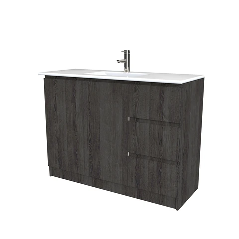 Mueble vanitorio al piso  de 120  cm con cubierta de loza M2-1201  / Espresso