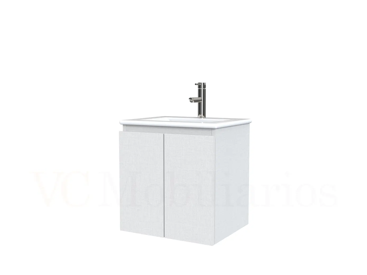 Mueble vanitorio aereo con cubierta de loza de 50 cm  /  M0-501-A / Giorno 1