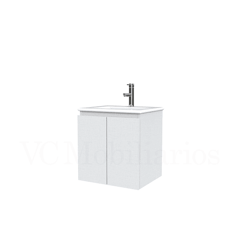 Mueble vanitorio aereo con cubierta de loza de 50 cm  /  M0-501-A / Giorno