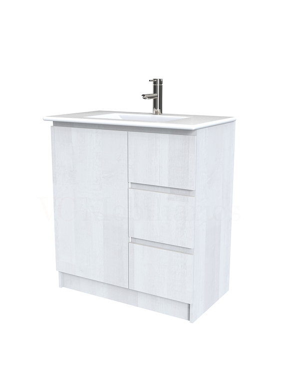 Mueble vanitorio al piso  de 90  cm con cubierta de loza M2-901  / Legno 1