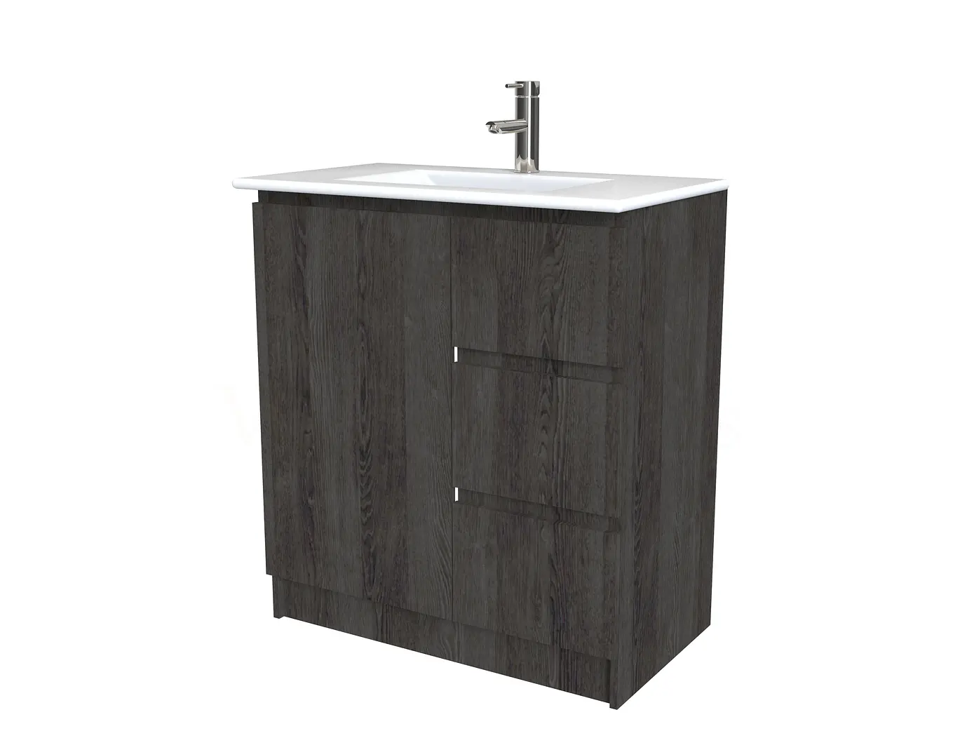 Mueble vanitorio al piso  de 80  cm con cubierta de loza M2-801  / Espresso 1