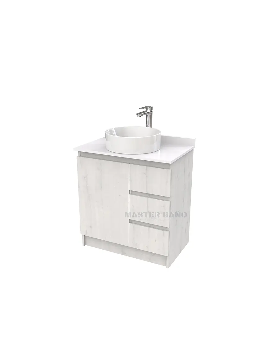 Mueble Vanitorio al piso para lavamanos sobreponer simple de 70 cm M2-630-SPA / Alaska 1
