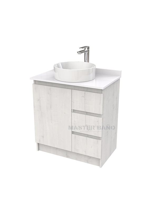 Mueble Vanitorio al piso para lavamanos sobreponer simple de 70 cm M2-630-SPA / Alaska 1