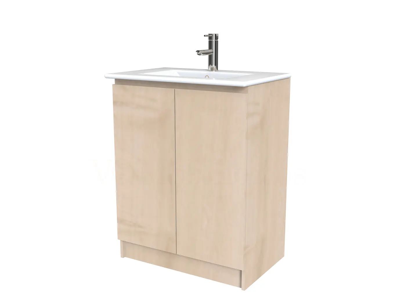 Mueble vanitorio al piso  de 50  cm con cubierta de loza M0-501  / Rustico 1