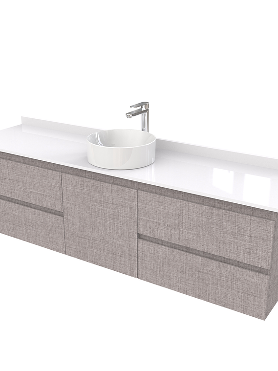 Mueble Vanitorio  aereo para lavamanos sobreponer simple de 170 cm M2-1730-SPA / Notte 1