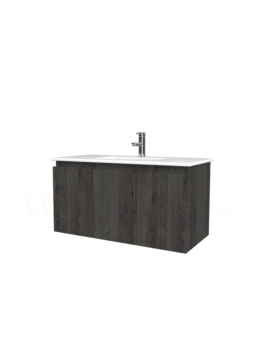 Mueble vanitorio aereo con cubierta de loza de 100 cm / M0-1001-A / Espresso 1