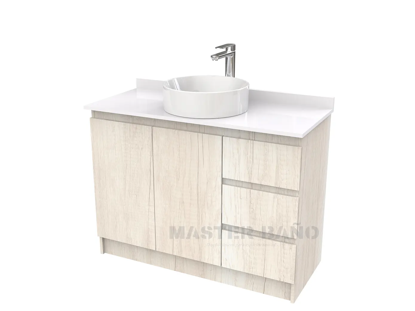 Mueble Vanitorio al piso para lavamanos sobreponer simple de 100 cm M2-1030-SPA / Toscana 1
