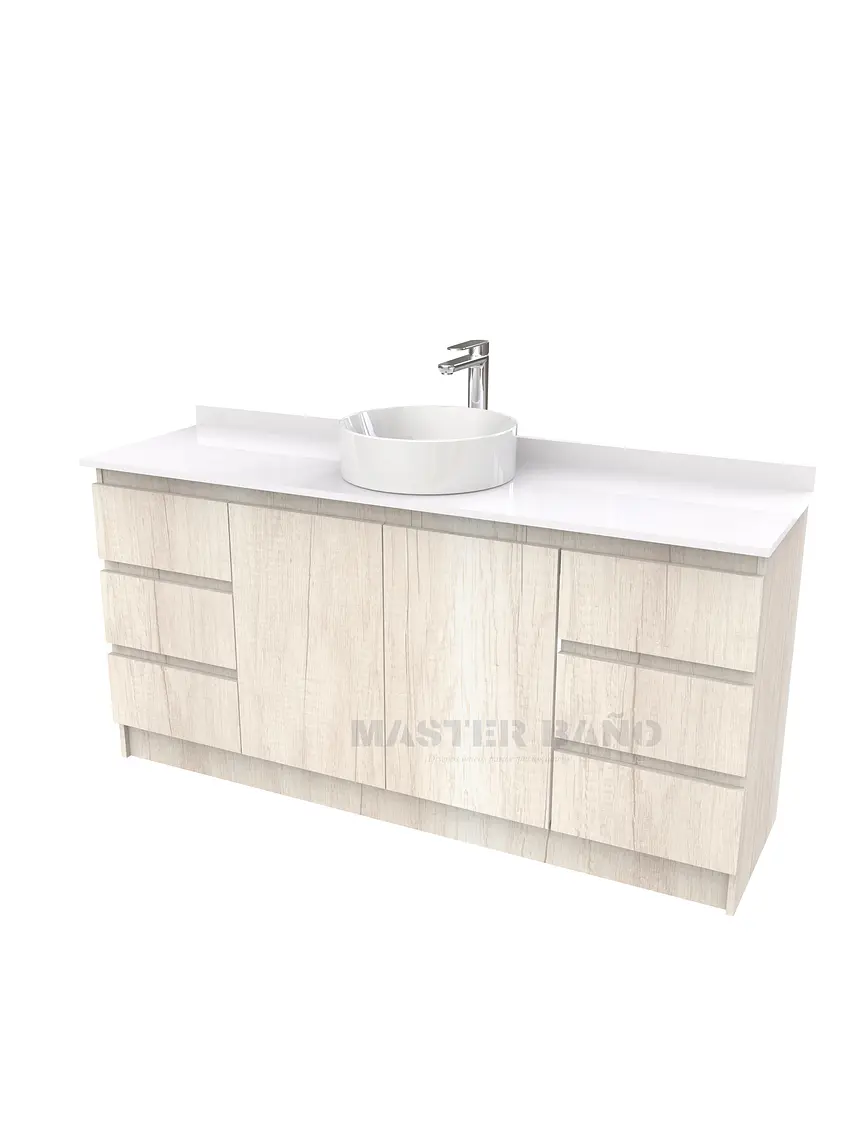 Mueble Vanitorio al piso para lavamanos sobreponer simple de 200 cm M2-2030-SPA / Toscana 1