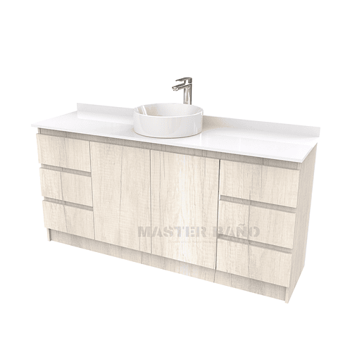 Mueble Vanitorio al piso para lavamanos sobreponer simple de 200 cm M2-2030-SPA / Toscana