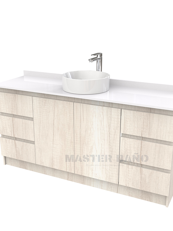 Mueble Vanitorio al piso para lavamanos sobreponer simple de 200 cm M2-2030-SPA / Toscana 1
