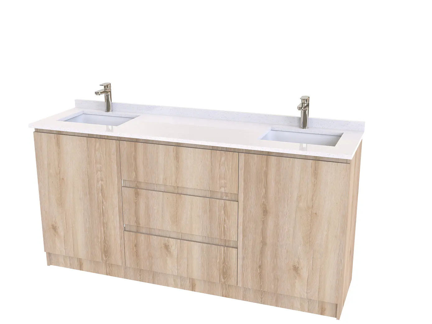 Mueble vanitorio Doble al piso con cubierta de cuarzo  de 160 cm /  M2-1634 -D / Cava 1