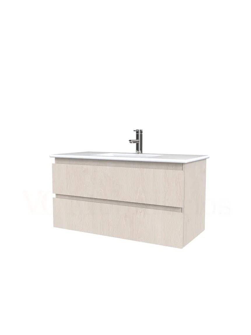 Mueble vanitorio aereo con cubierta de loza de 90 cm  /  M3-901-A / Provenzal 1