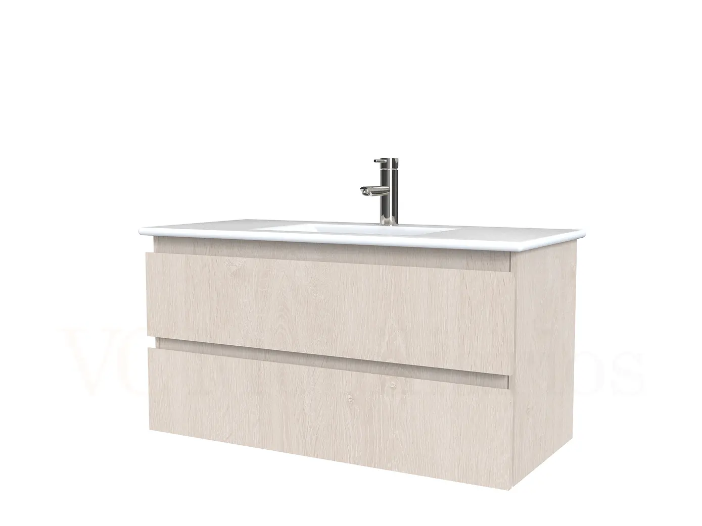 Mueble vanitorio aereo con cubierta de loza de 90 cm  /  M3-901-A / Provenzal 1