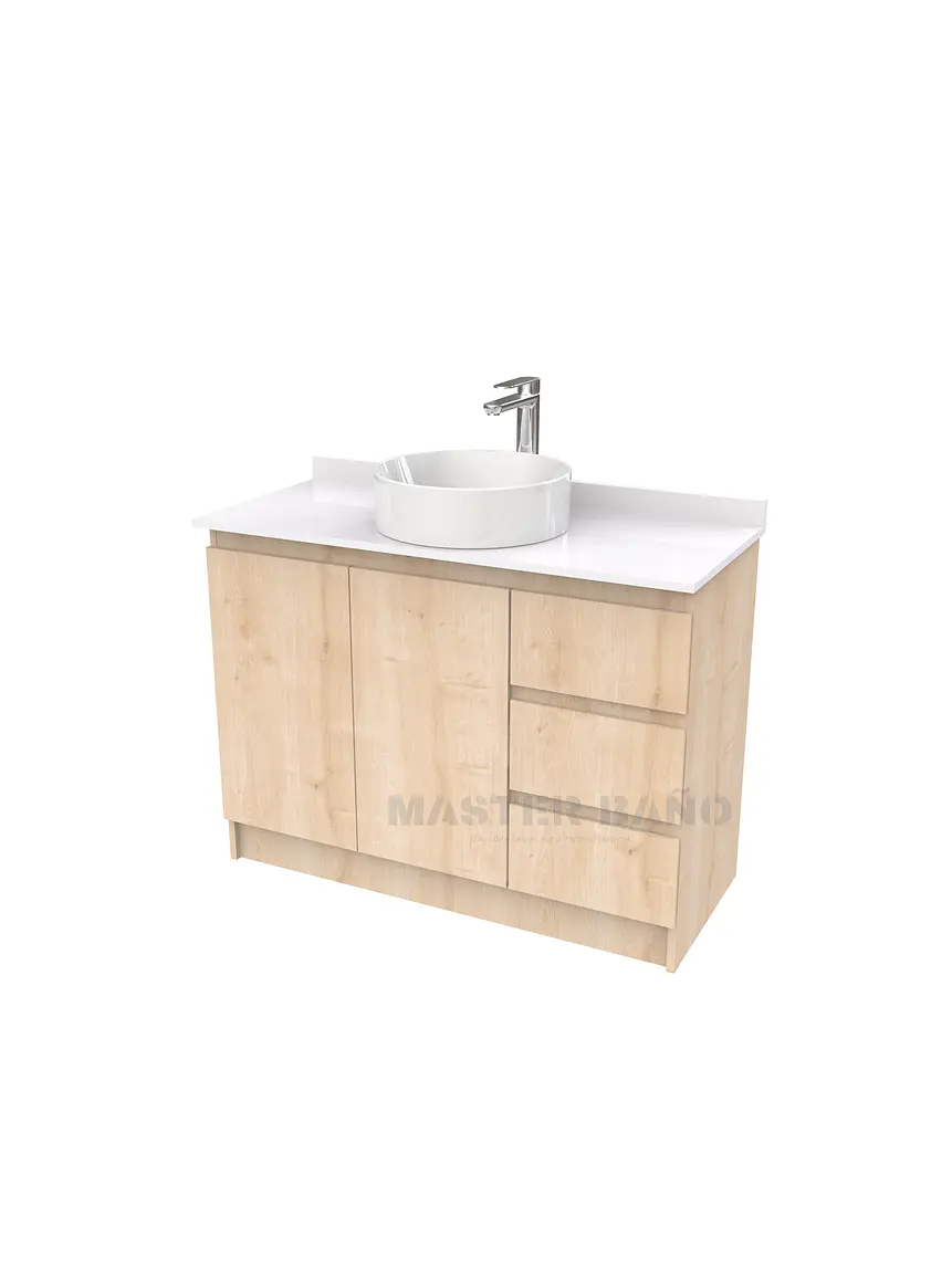 Mueble Vanitorio al piso para lavamanos sobreponer simple de 100 cm M2-1030-SPA / Rustico 1
